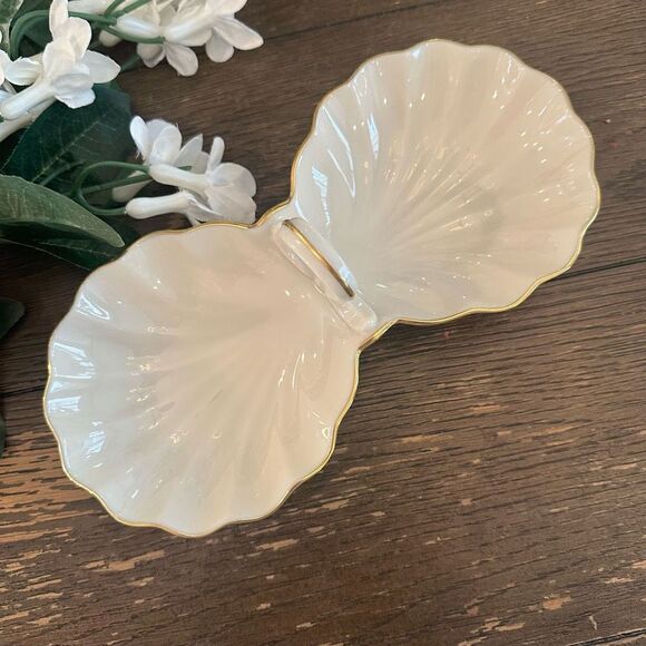 Lenox Vintage 2-Piece Set: Shell Shaped Serving Plate & Candy server made in USA - Picture 6 of 7